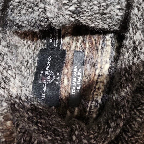 Black & Brown 1826 Roll Neck Sweater - Men's Size Medium - Picture 3 of 5